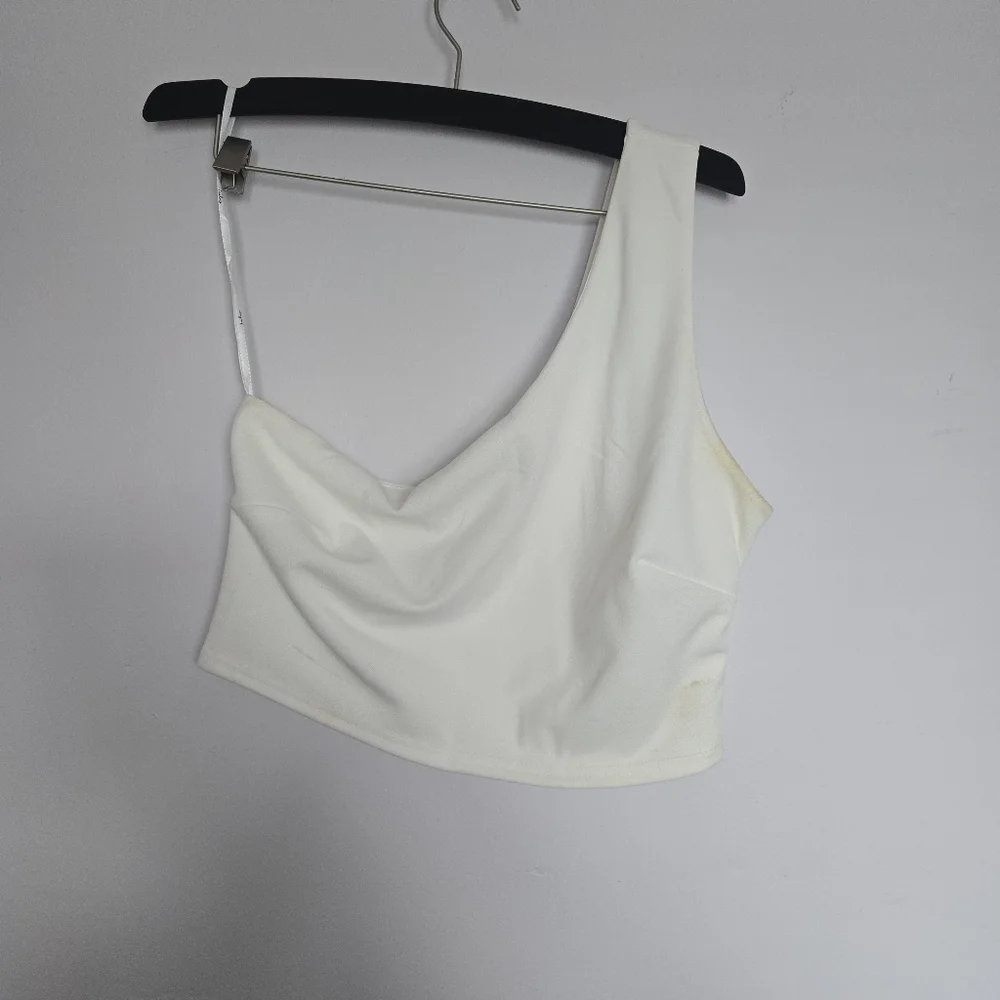Lulus Amor And Beyond Ivory One-shoulder Two-piece Jumpsuit White - Size L - Picture 2 of 8